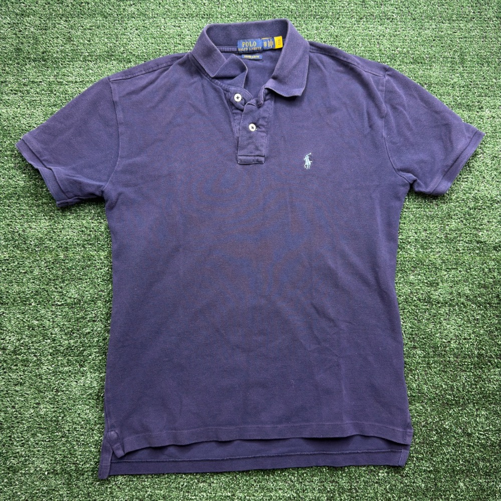 Polo Ralph Lauren Mens Custom Slim Fit Polo Shirt Navy Blue XS Short Sleeve